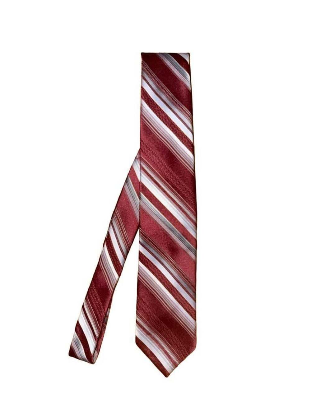 Vintage Wemlon by Wembley Maroon and Gray Striped Necktie